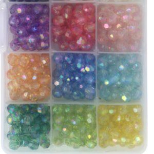 8mm Faceted Aurora Borealis Beads 510pc